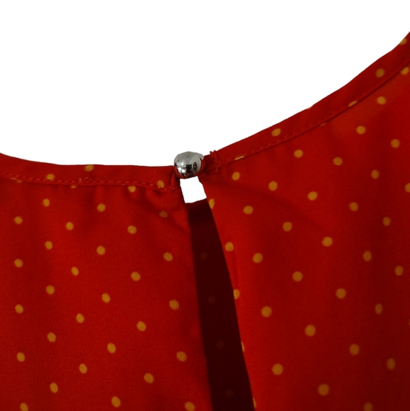 Size L Lily White red small polka dot shirt - Picture 2 of 8